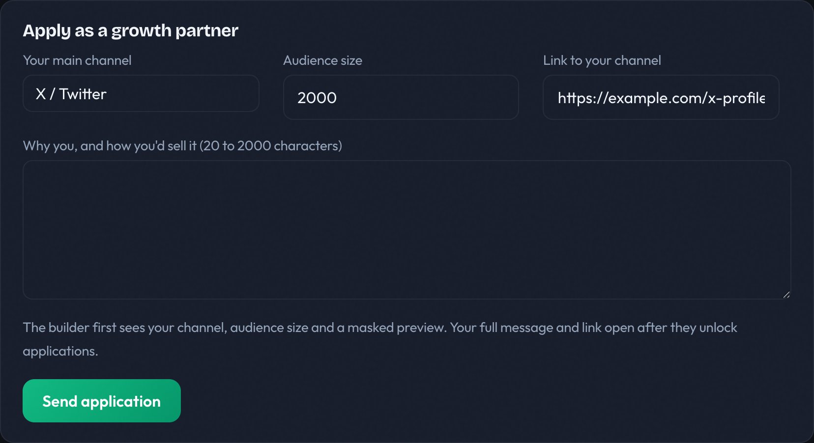 Growth partner application form