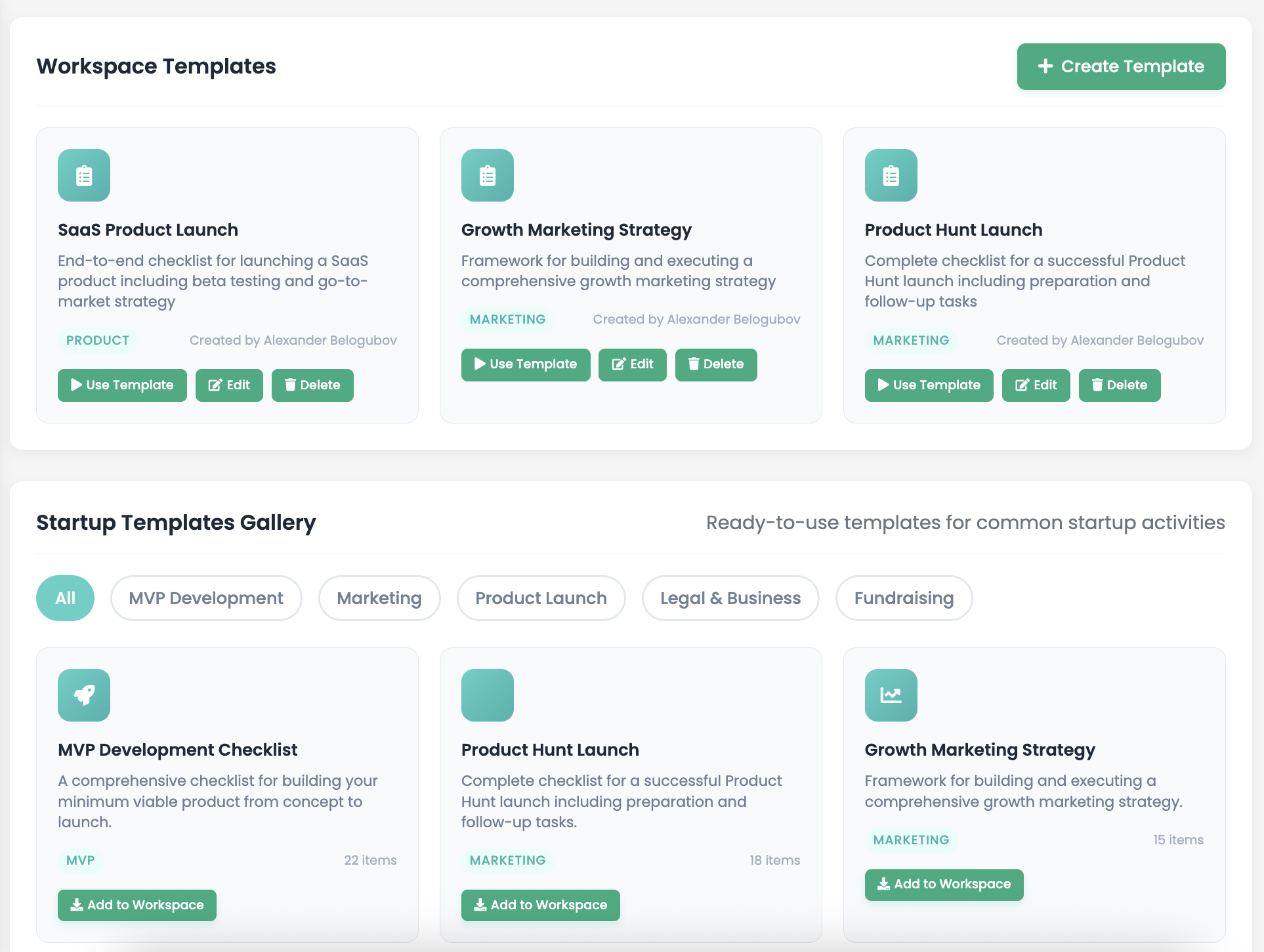 Templates Interface